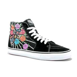 Vans Sk8-Hi Dia De Los Muertos Black & White Skate Shoes